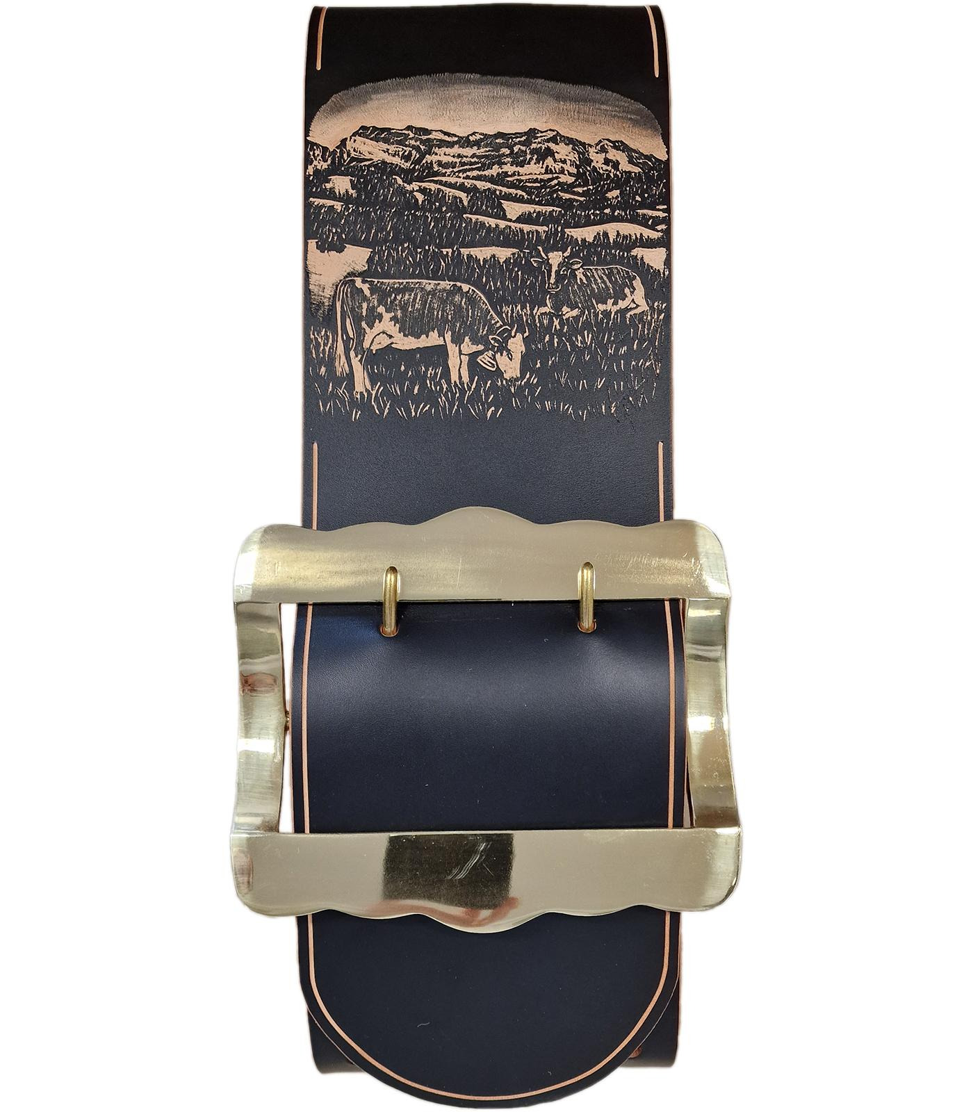 Ceinture Traditionnelle Homme En Cuir Sculpté - Boucle Cerf - Fabriquée Main - Schöneberger